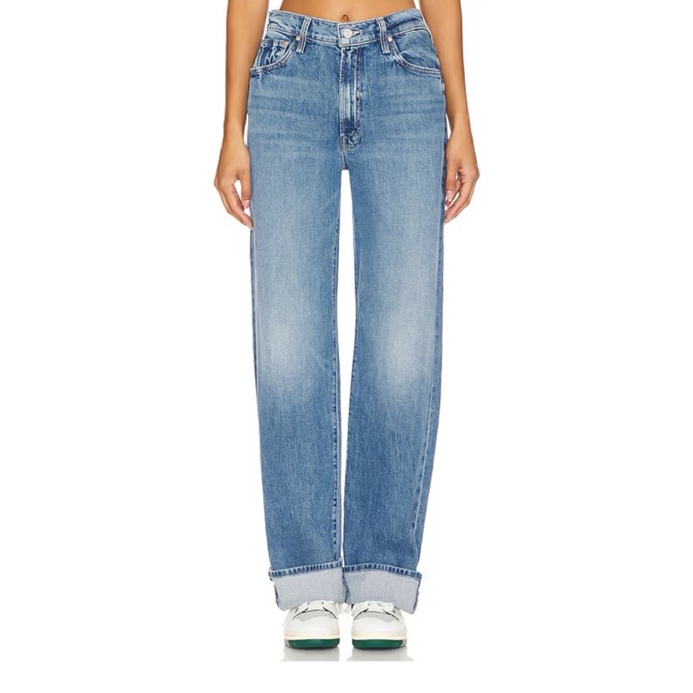 MOTHER Superior The Dodger Skimp Cuffed Jeans Medium Blue 24